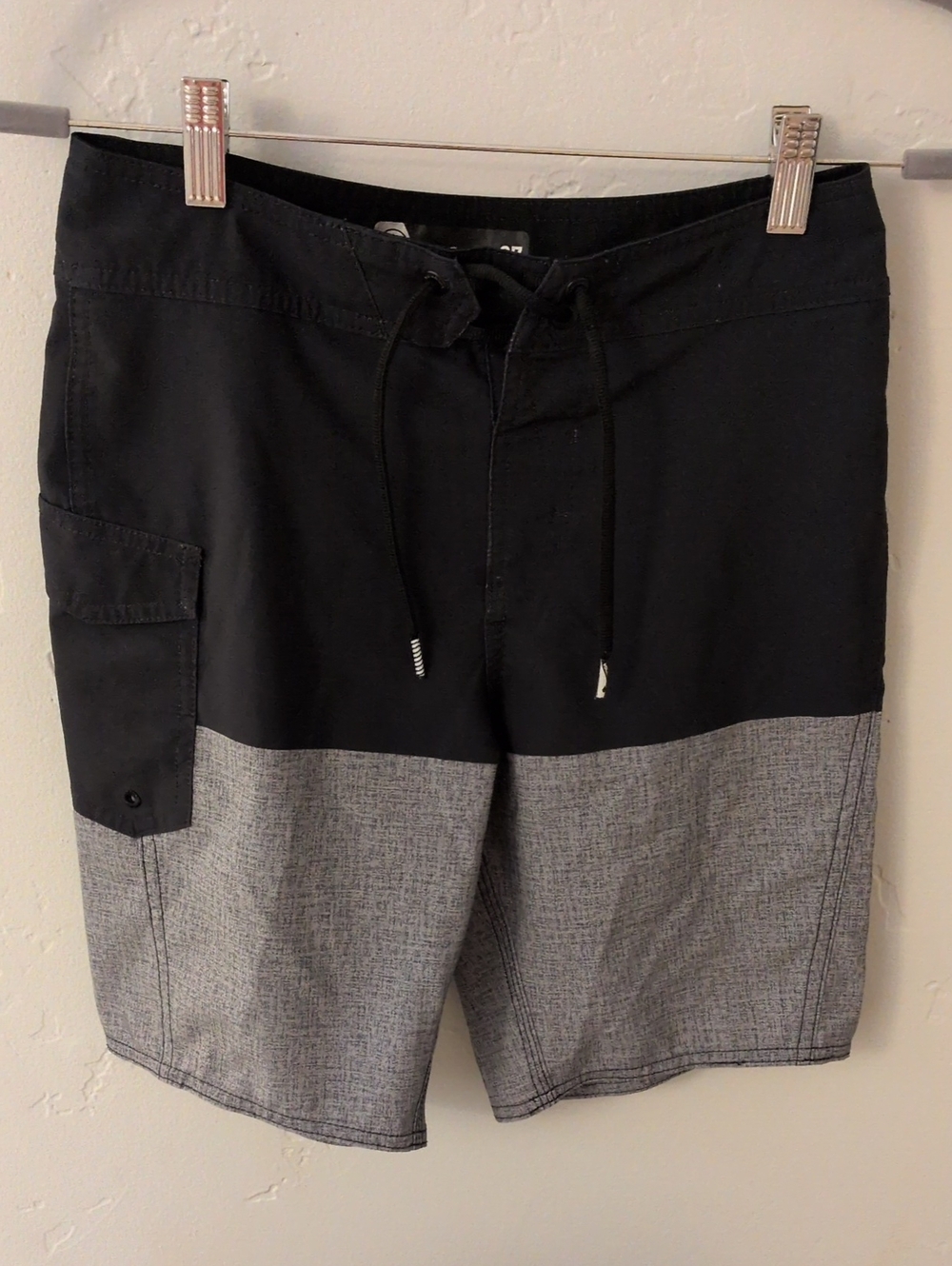 Boys' Volcom Black and Gray Board Shorts